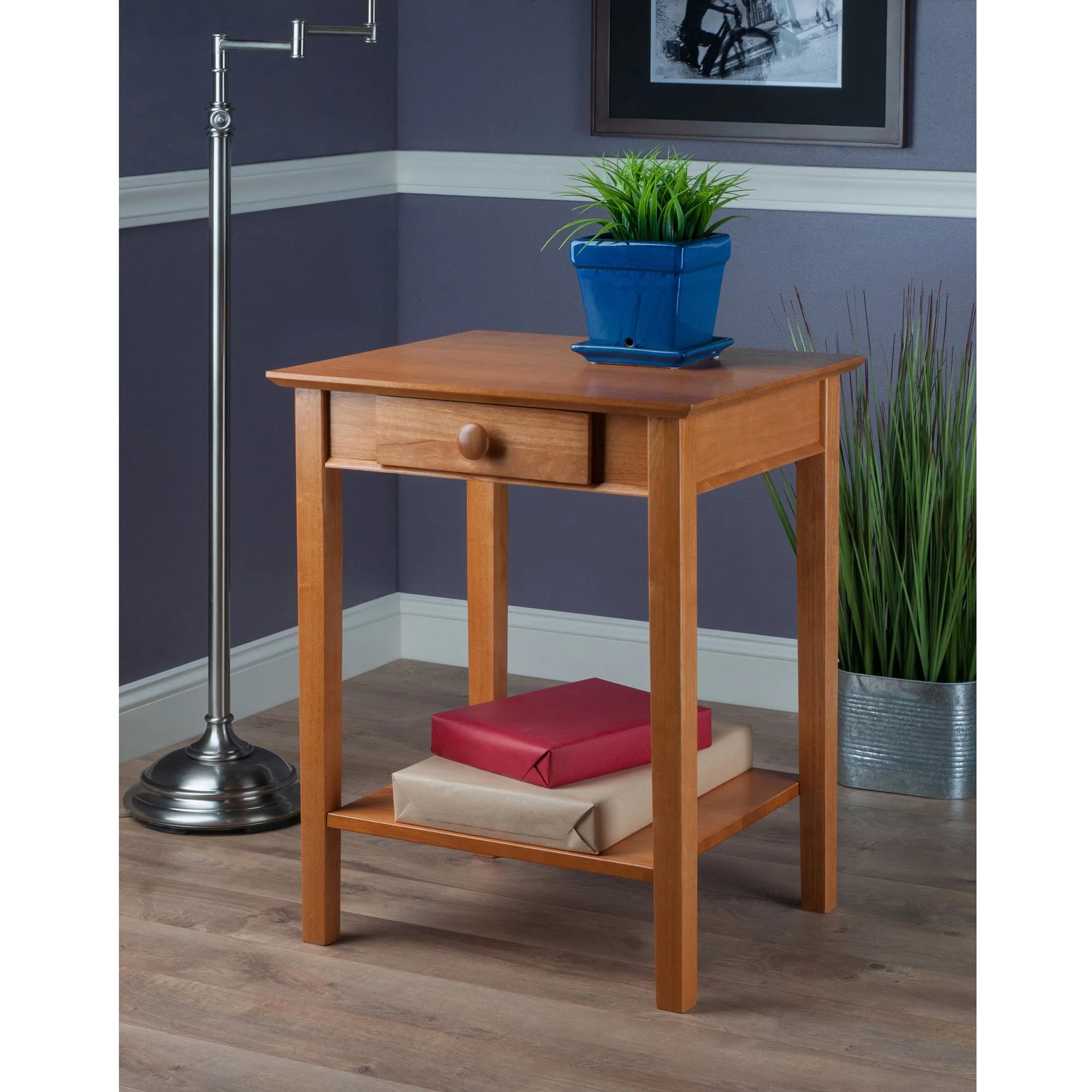 Winsome Wood Studio Home Office Printer Stand, Table, Honey Finish