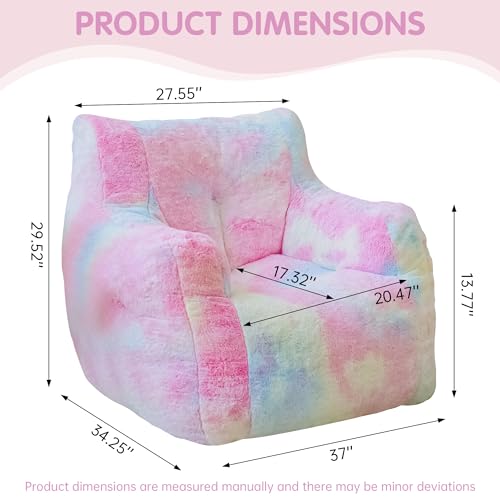 Bean Bag Chairs, Faux Fur BeanBag Chair with Memory Foam for Bedroom, Living Room, Reading, Adults - Grey - Star - Glow in The Dark