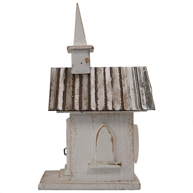 Nature Creations Country Chapel Bird House, White