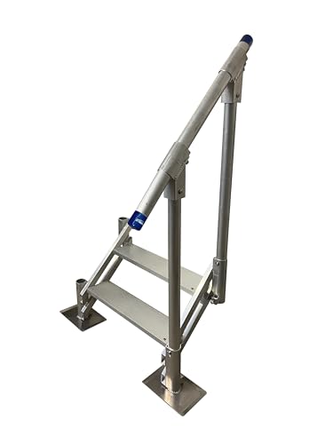Patriot Docks Aluminum Dock Stairs (2 Step w/ 1 Handrail) (10922)