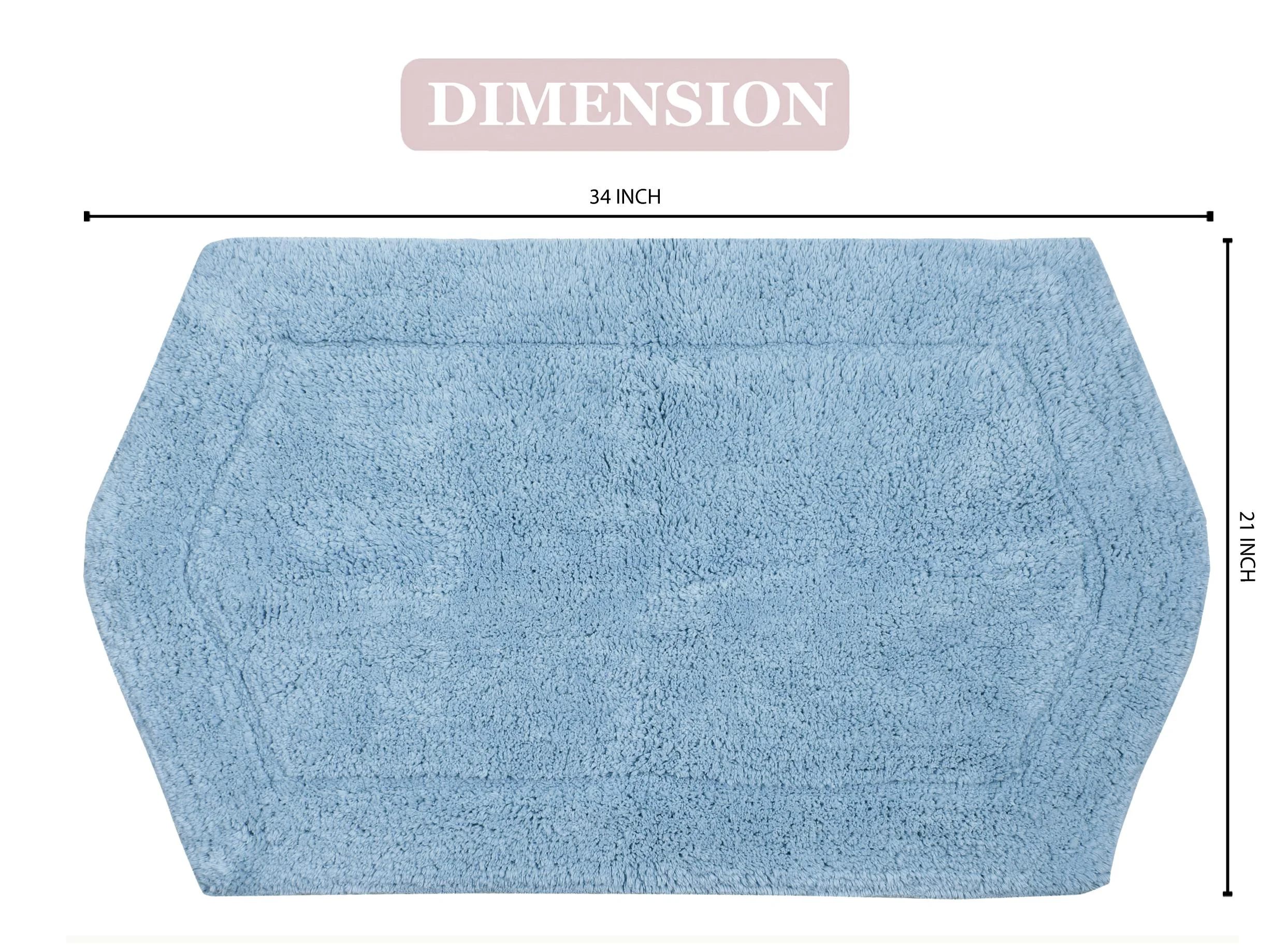 Home Weavers Waterford Collection 100% Cotton Tufted Bath Rug, Extra Soft and Absorbent Bath Rugs, Non-Slip Bath Mets, Machine Washable Bath Mats for Bathroom, 21