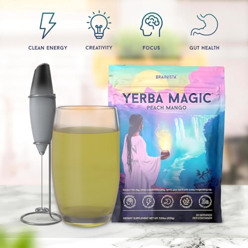 Yerba Mate Instant Tea Powder, 3-in-1 Super Drink - Clean Energy, Brain Fog Buster, and Gut Health Powered by Nootropics, Prebiotics and Probiotics | Yerba Magic Pina Colada 30 Servings
