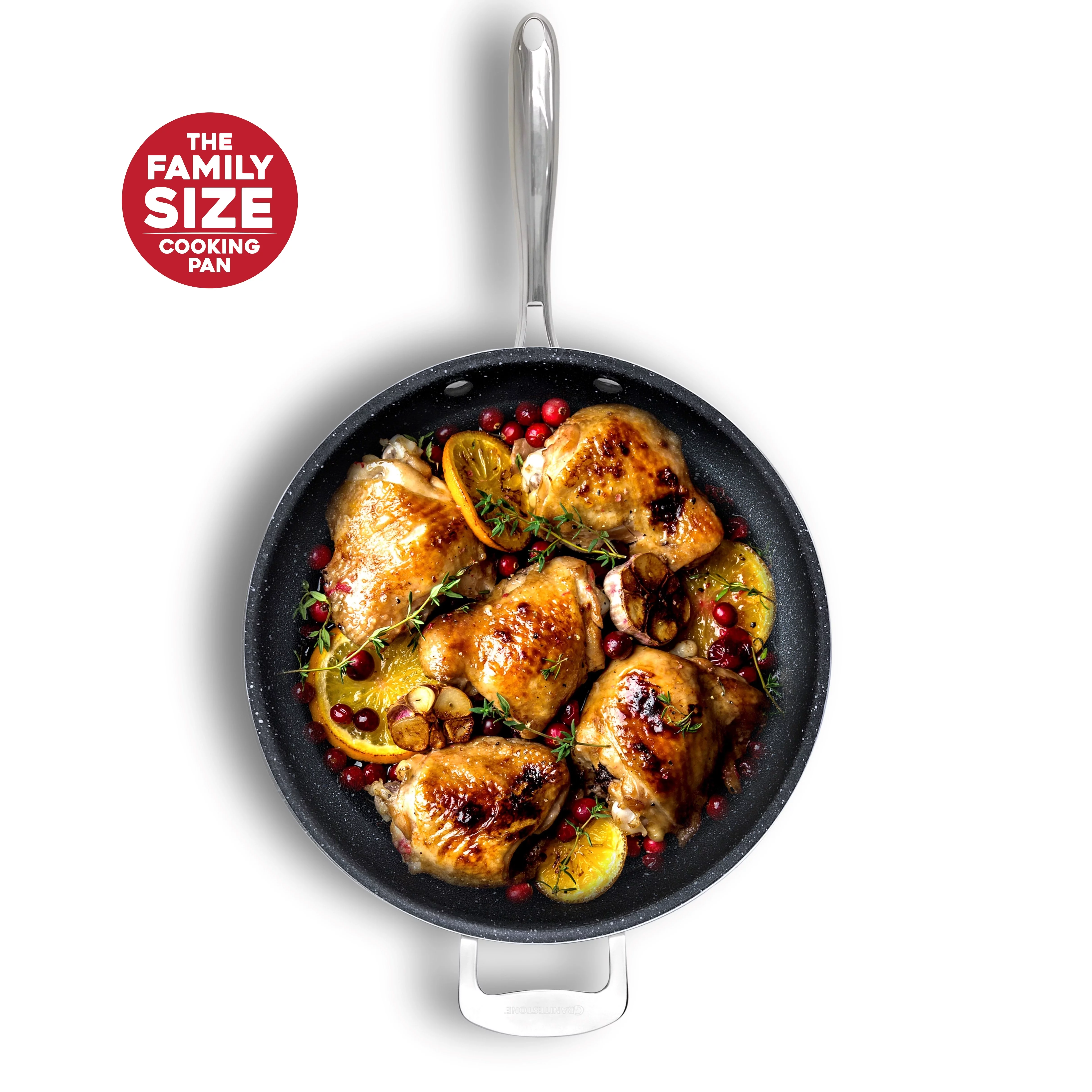 Granitestone 14 inch XL Family Size Frying Pan with Helper Handle