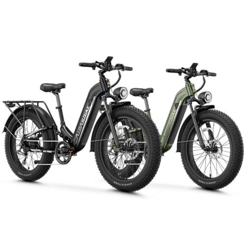M1 Pro Electric Bike, 1800W Peak Motor Electric Bike for Adults, 48V 17.5Ah, 26'' x 4.0'' Fat Tire Electric Mountain Bike, Ebike with 85 Miles, 36MPH, 7 Speed 110Nm and Dual Suspension