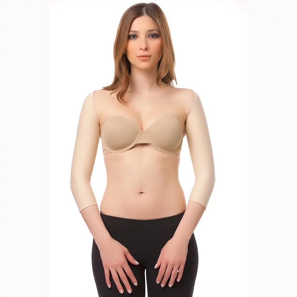 Isavela SL01-MS Below Elbow Sleeves w/ Hook & Eye Closure-Medium-BLK