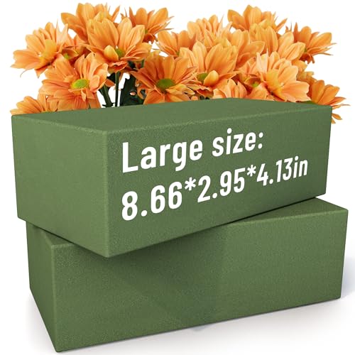Max Shape Floral Foam Blocks Large 9 Inch,Wet Floral Foam Bricks,Floral Foam for Artificial Flowers and Wedding Holiday Decorations (4)