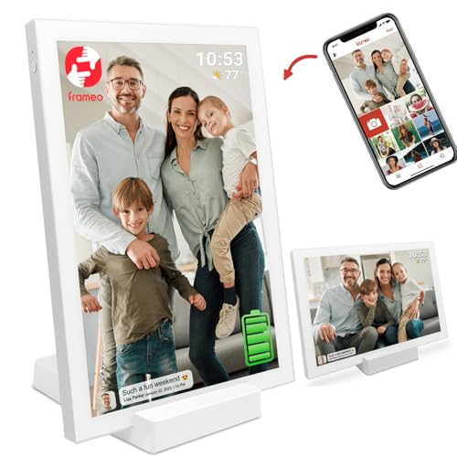 32GB FRAMEO 10.1 Inch Smart WiFi Digital Photo Frame 1280x800 IPS LCD Touch Screen, Auto-Rotate Portrait and Landscape, Built in 32GB Memory, Share Moments Instantly via Frameo App from Anywhere
