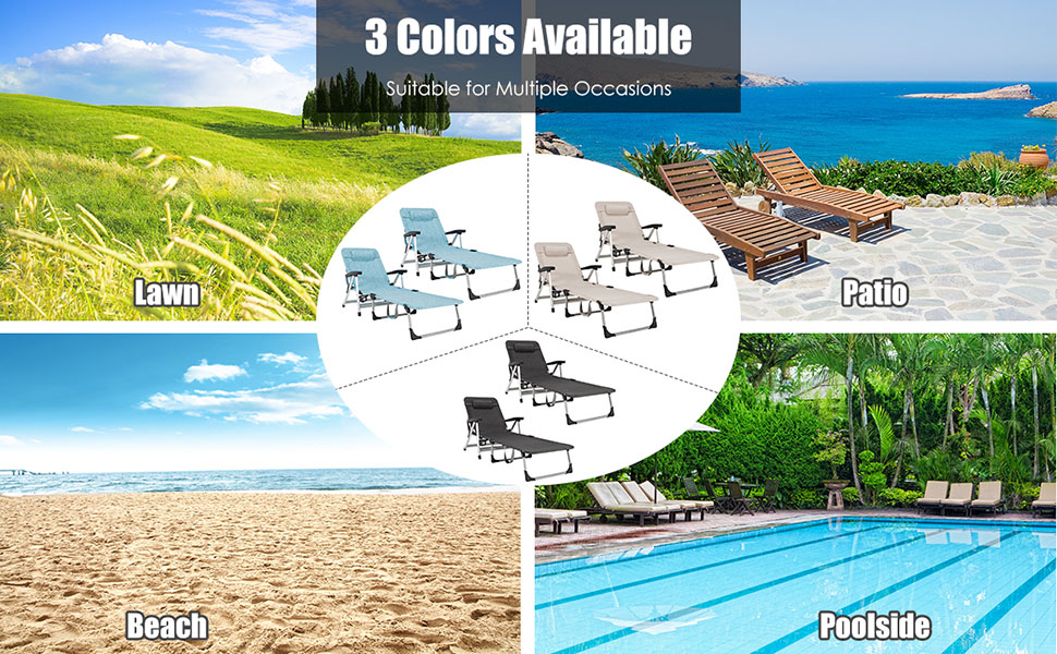 Folding Outdoor Patio Lounger - Goplus