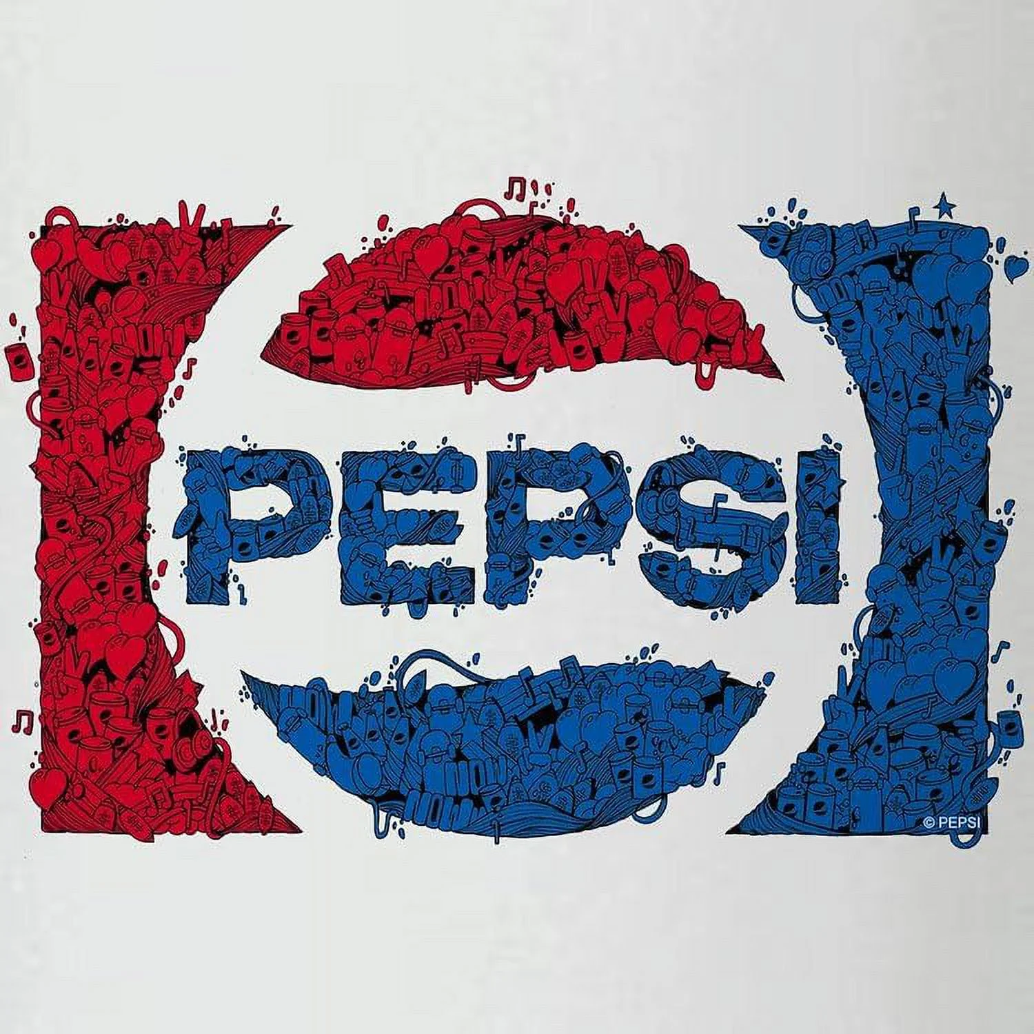 Pepsi Doodle Pin Glass, 16 Oz. Drinking Glass