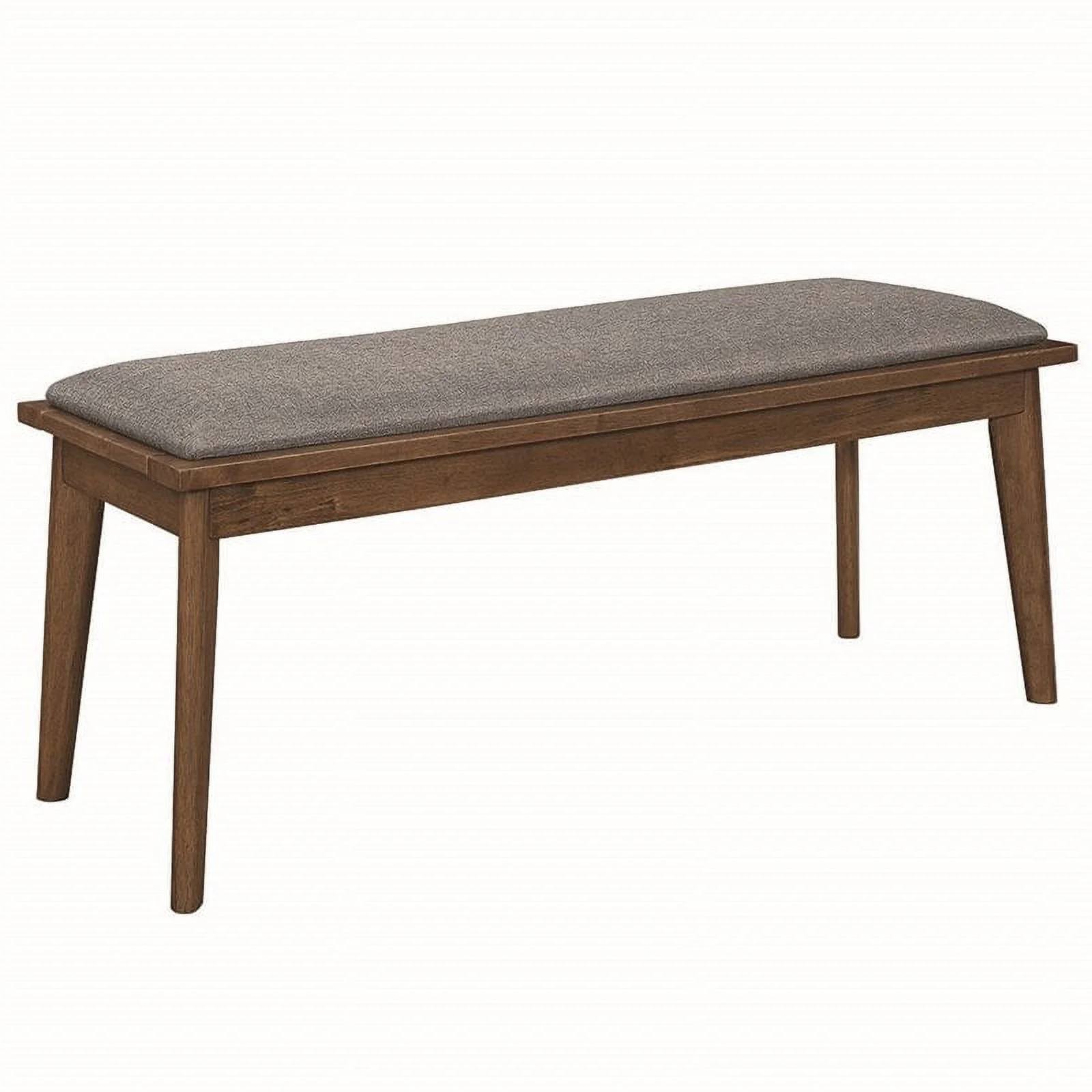 Alfredo Upholstered Dining Bench Grey and Natural Walnut