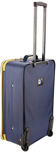 Rockland Journey Softside Upright Luggage Set,Expandable, Lightweight, Black, 4-Piece (14/19/24/28)