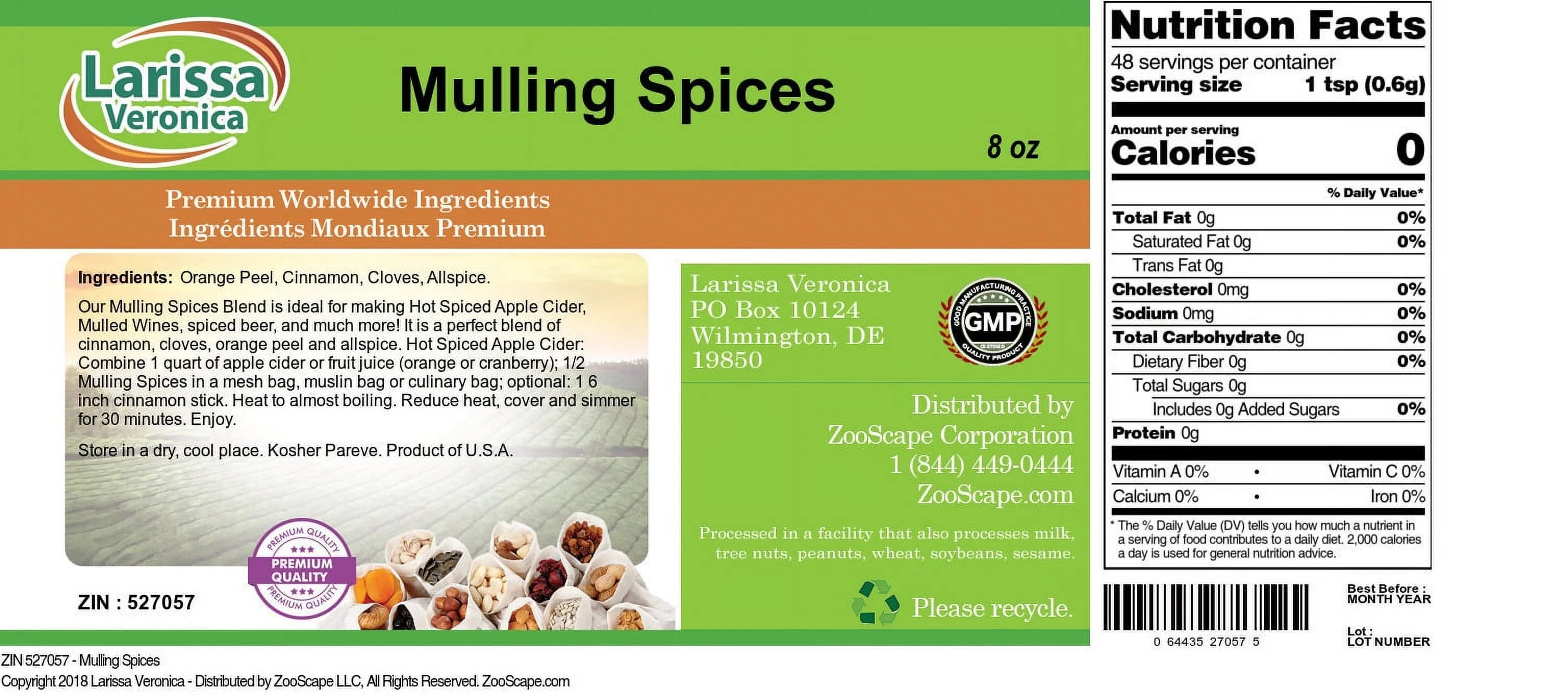 Larissa Veronica Mulling Spices, (8 oz, 3-Pack, Zin: 527057)