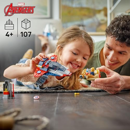 LEGO Marvel Captain America vs. Thanos Building Toy - Pretend Play Set for Boys & Girls, Ages 4+ - Kids Building Blocks W/ 2 Super Hero Toy Minifigures - Gift Idea for Birthdays - 76319