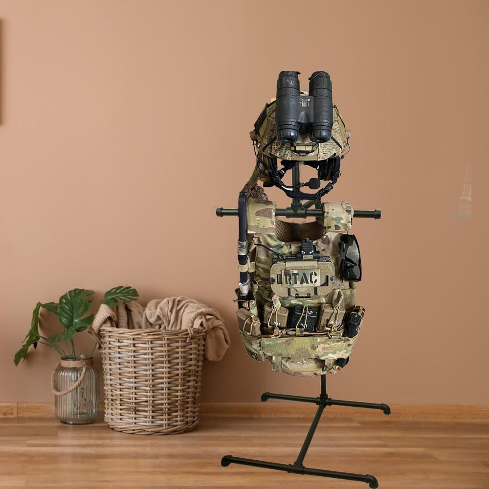 WANLIAN Tactical Gear Stand - Tactical Vest Hanger for Police and Duty Gear Rack - Police Gear Rack-Securely Store and Display Your Tactical Vest