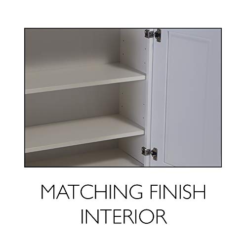 Brookings Shaker Unassembled Bridge Wall Kitchen Cabinet W3018, 30 W x 12 D x 18 H, Painted White with Sherwin Williams®, Solid Wood – Design House, 561662