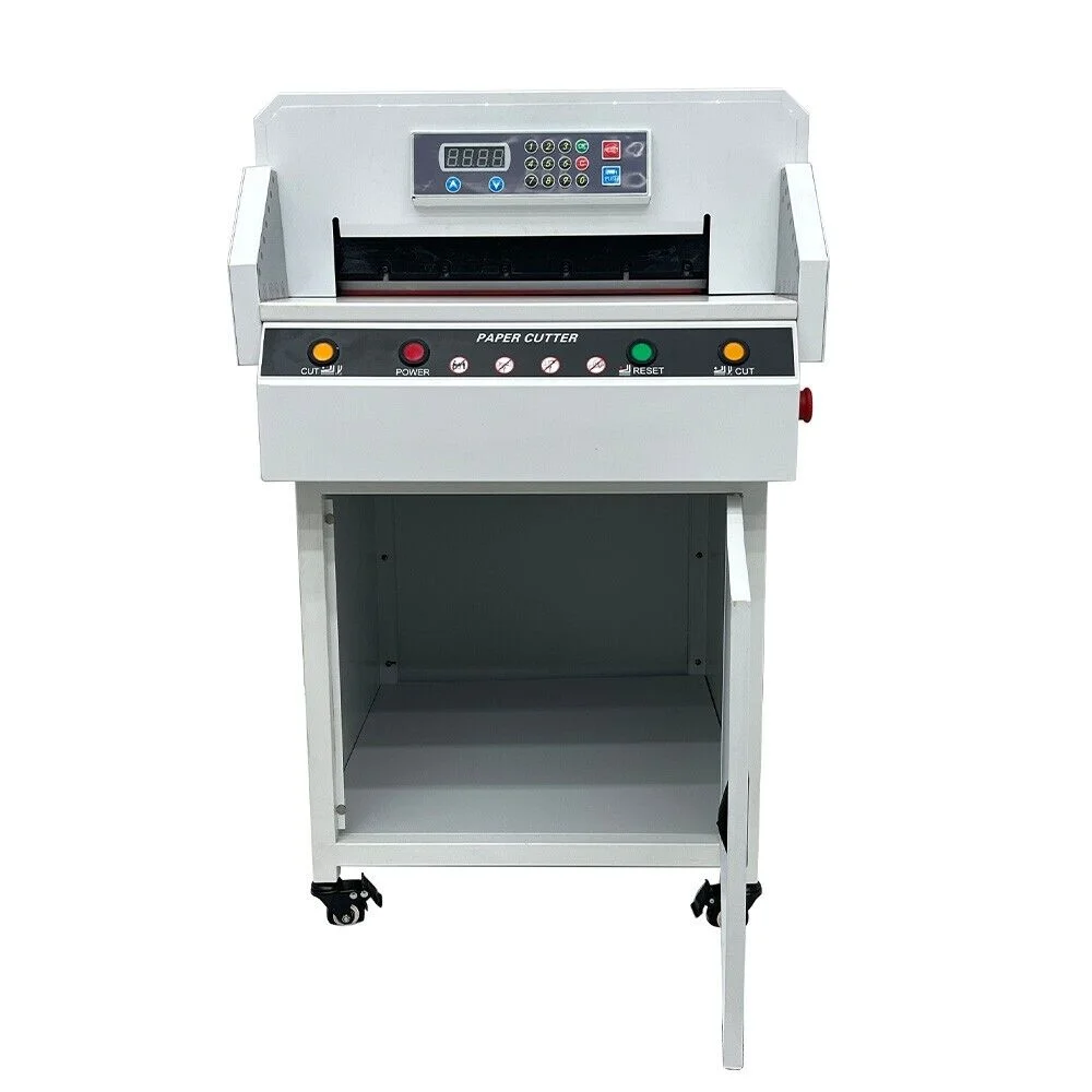 PreAsion Electric Heavy Paper Cutter 17.7''/45cm CNC Paper Cutting Machine Double Key Cutting 110V