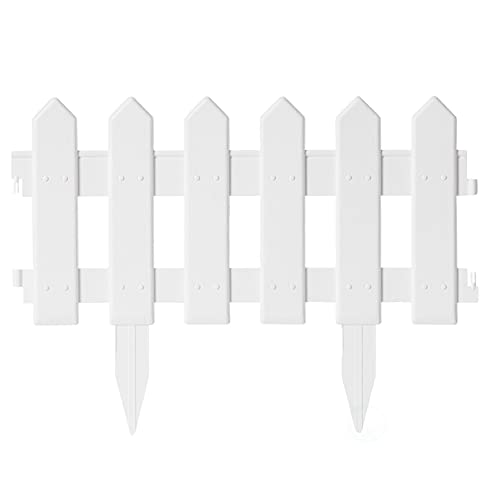 Gardenised 6-pc 12-inch Decorative Landscape Edging Ornamental Fence for Lawn Flower Beds Pathways and Outdoor Decor Interlocking Garden Border Panels for Landscaping Design and Yard Accents