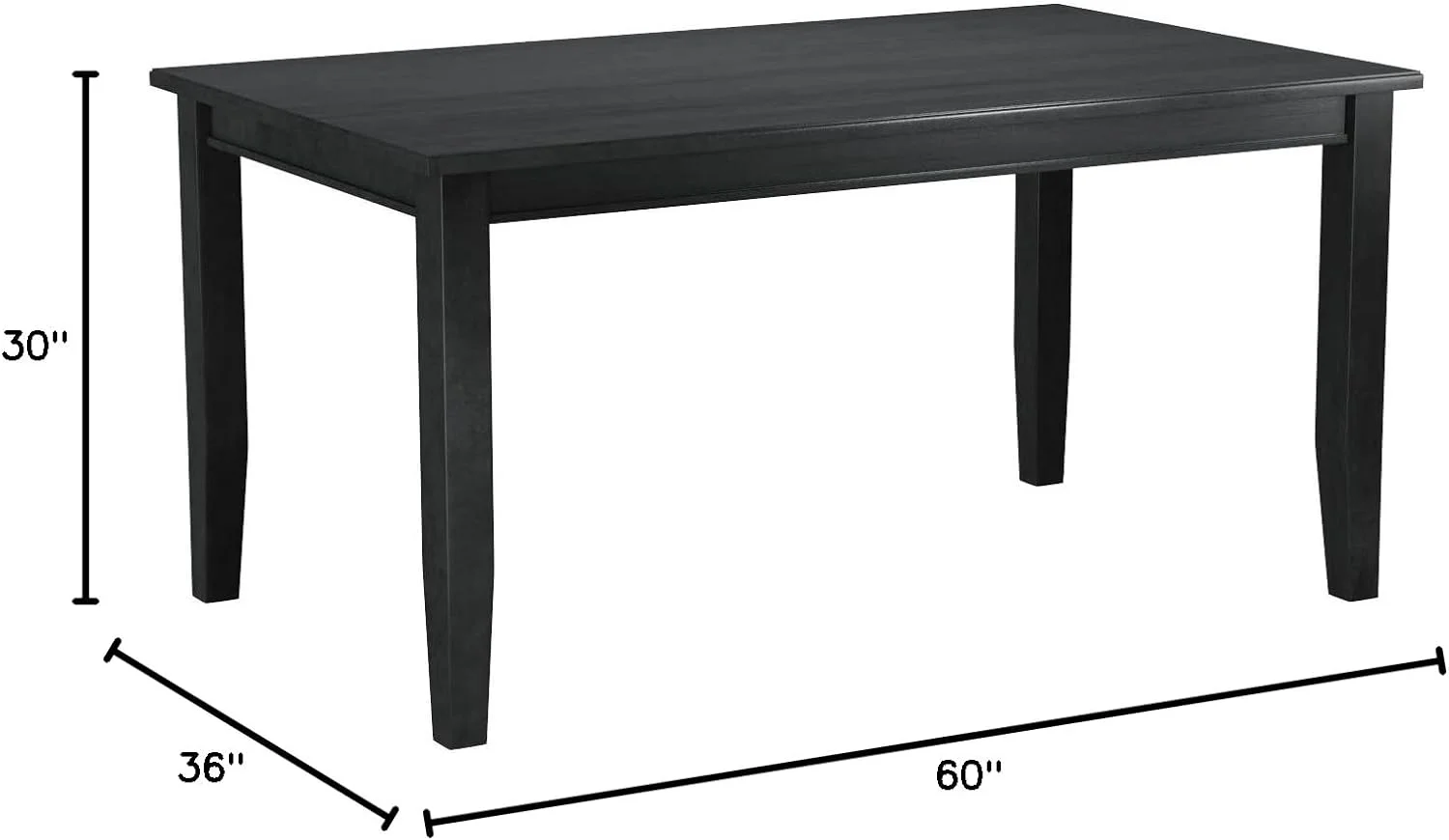 East West Furniture Dudley 60 Inch Rectangular Dining Table