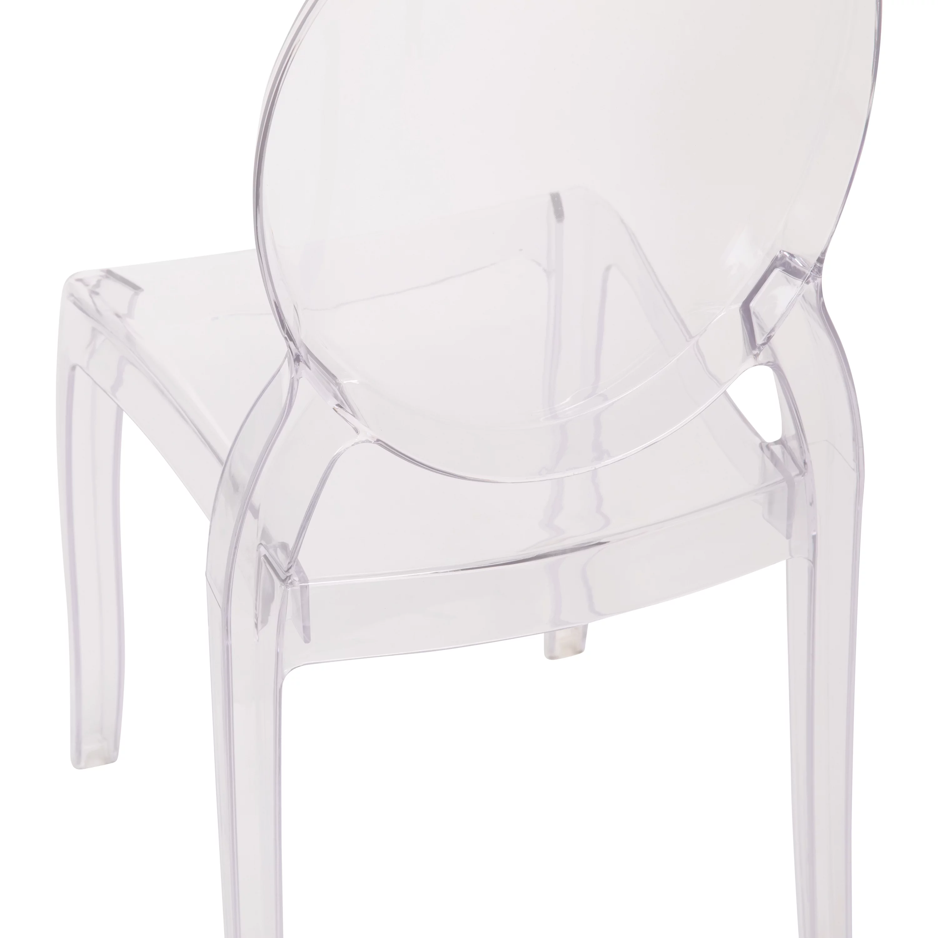 Flash Furniture Revna Series Ghost Chair, Set of 4, Clear Plastic