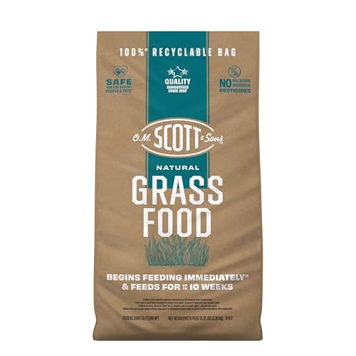 O.M. Scott and Sons Tall Fescue Blend Grass Seed, Fertilizer and Soil Improver, Naturally Crowds Out Weeds, Covers Up to 2,000 sq. ft., 8 lbs.