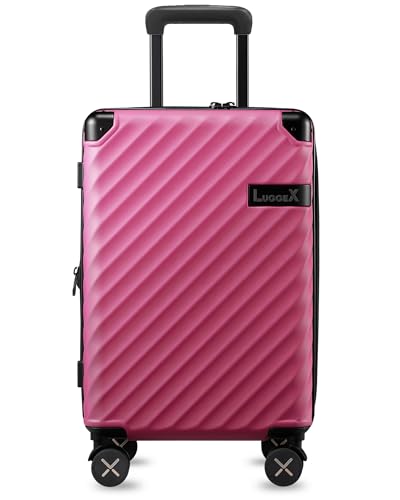 LUGGEX Luggage with Spinner Wheels, Polycarbonate Expandable Hard Shell Suitcase, Carry On 20 Inch, Charcoal Metallic