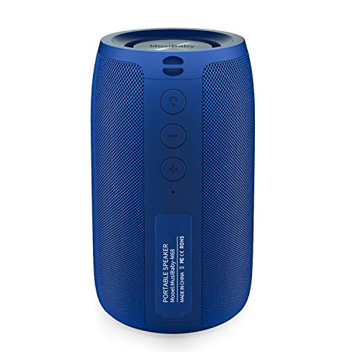 Bluetooth Speaker,MusiBaby M68 Small Portable Speaker:Speaker with BT5.3,Waterproof,Wireless,Bass,HD Sound,24H Playtime for Outdoor，Beach,Party,Stocking Stuffers,White Elephant Gifts(Blk)