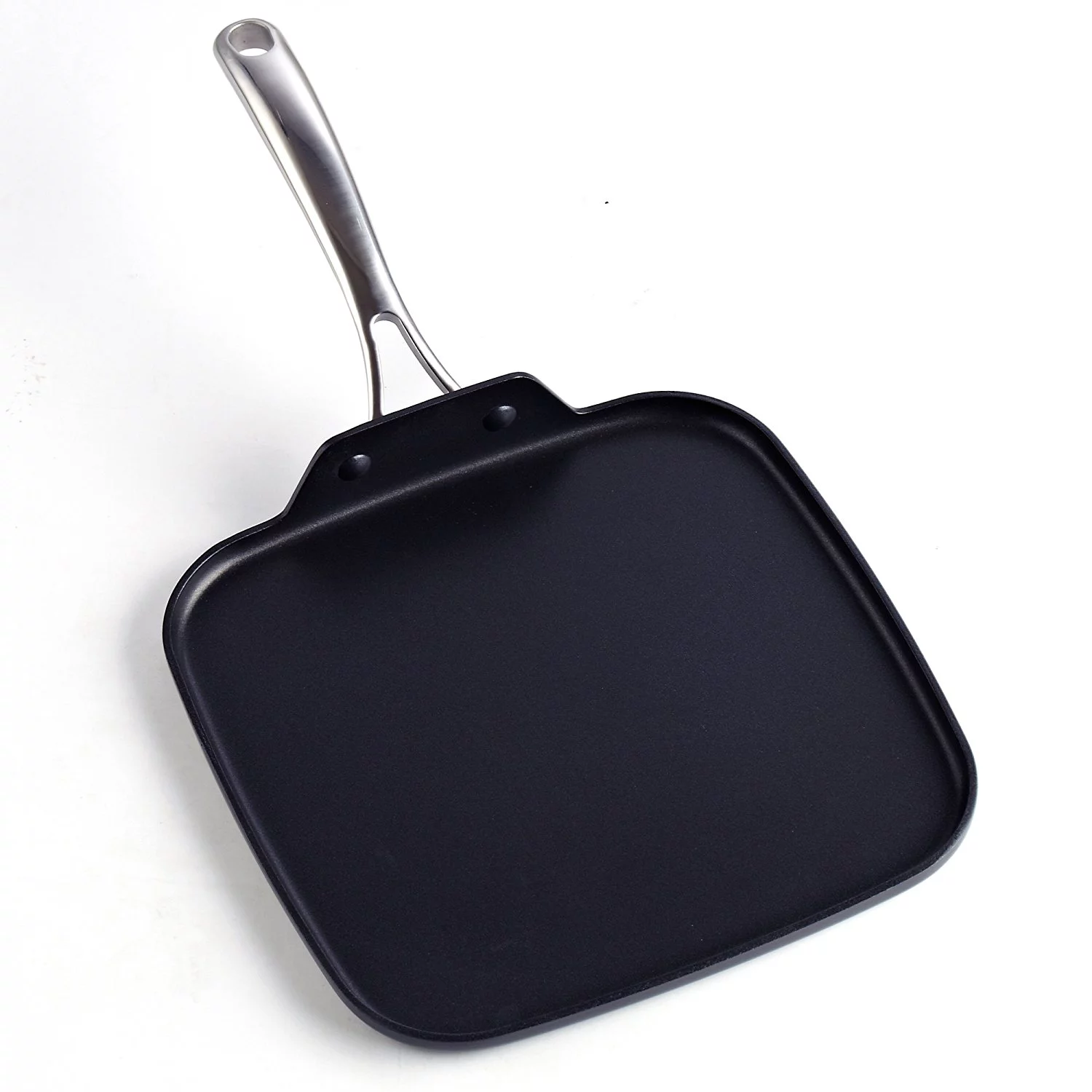 Cooks Standard Nonstick Square Griddle Pan 11 x 11-Inch, Hard Anodized Cookware Griddle Pan, Black