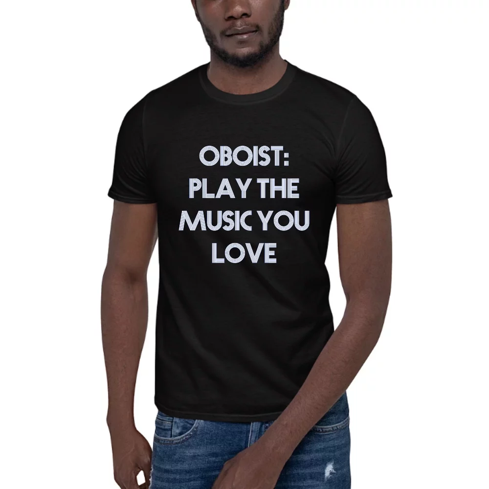 L Oboist: Play The Music You Love Retro Style Short Sleeve Cotton T-Shirt By Undefined Gifts