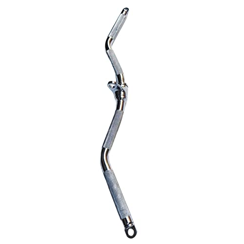 Lat Cable Machine Attachment Curl Pulldown Barbell Revolving Bar, Multi-Exerciser Cable Attachment, Solid Steel Tricep Press Down Bar with Rubber Handgrips & Revolving Hanger