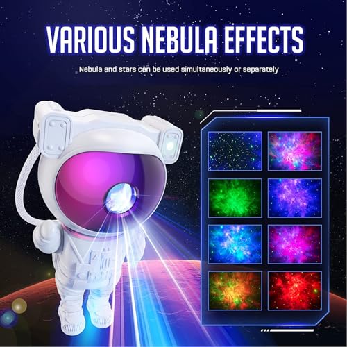 Star Projector Galaxy Night Light - Astronaut Space Projector, Starry Nebula Ceiling LED Lamp with Timer and Remote, Kids Room Decor Aesthetic, for Christmas & Birthdays