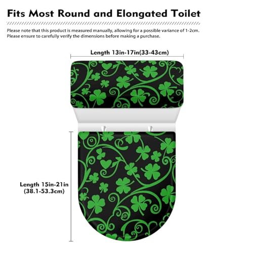 Christmas Bow Bell Toilet Tank Lid Cover and Toilet Seat Lid Cover 2 Pcs Set Toilets Covers with Elastic Cloth Fits Most Toilets Tanks & Lids