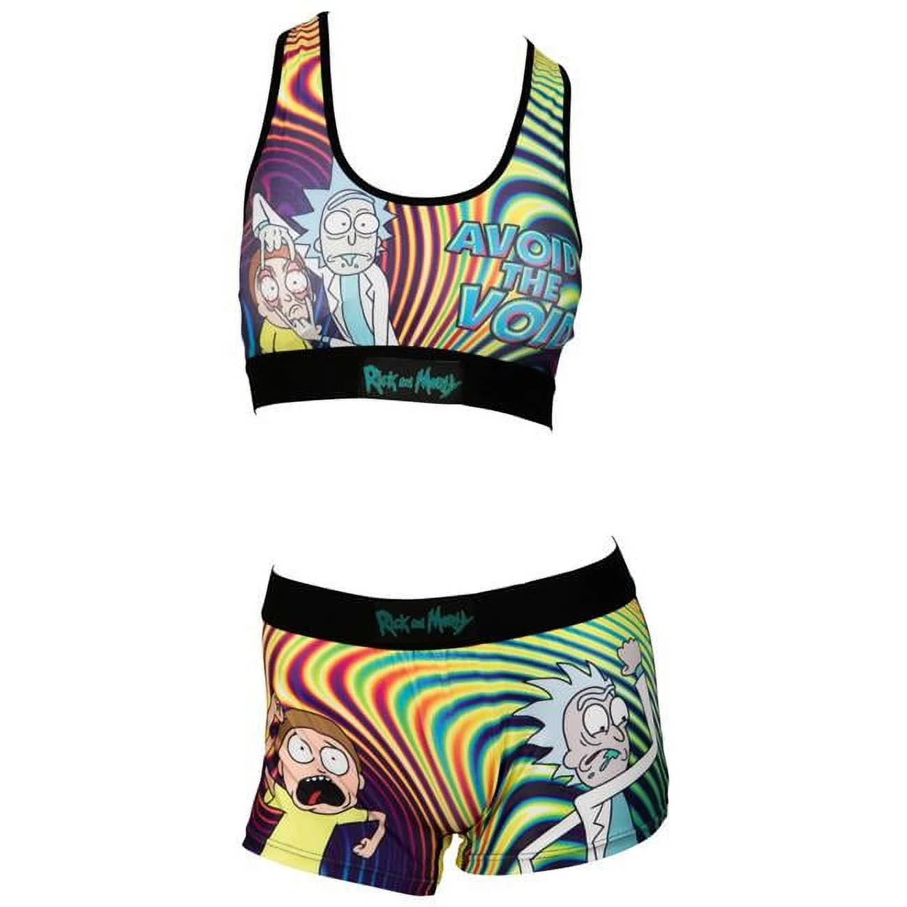 Rick And Morty Avoid The Void Sports Bra and Boy Short Panty Set-Large