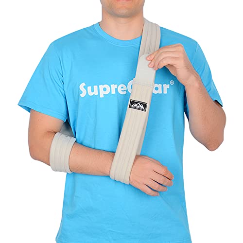 supregear Arm Sling, Adjustable Shoulder Brace Immobilizer Rotator Cuff Lightweight Arm Swathe Support for Shoulder Injury, Broken/Fractured Bones for Left and Right Arm Men and Women (Black, S)