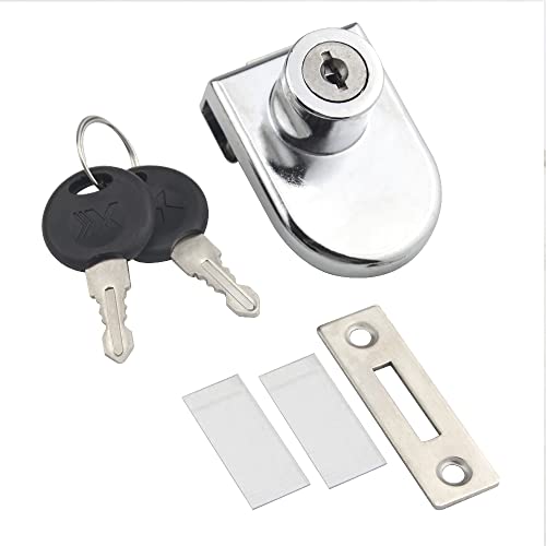 4Pack Zinc Alloy Double Glass Door Display Lock Cabinet Lock with 2 Alike Keys for 4.5-8mm 408 Glass Door (408, Black)