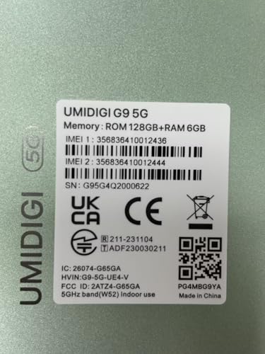 UMIDIGI G9 5G Cell Phone, Android 14 Unlocked Phones, 12(6+6) GB +128GB/1TB TF Expand, 5G Dual SIM, 50MP Camera, 6.75