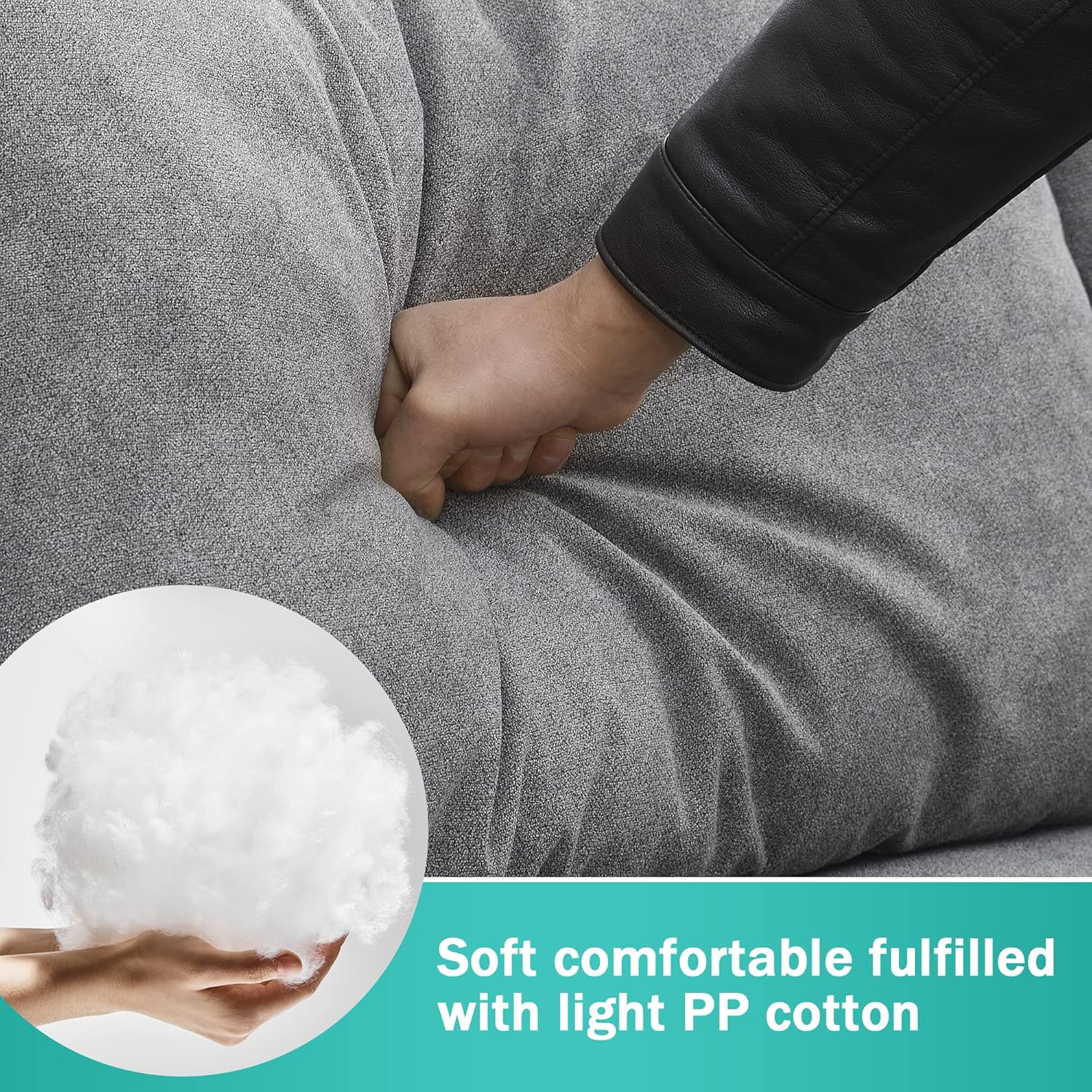 Harper & Bright Designs L-Shape Living Room Set, Modern Upholstered Sectional Sofa, Home Furniture Couch Set with 3 Pillows, Sectional Sofa Couch, Gray