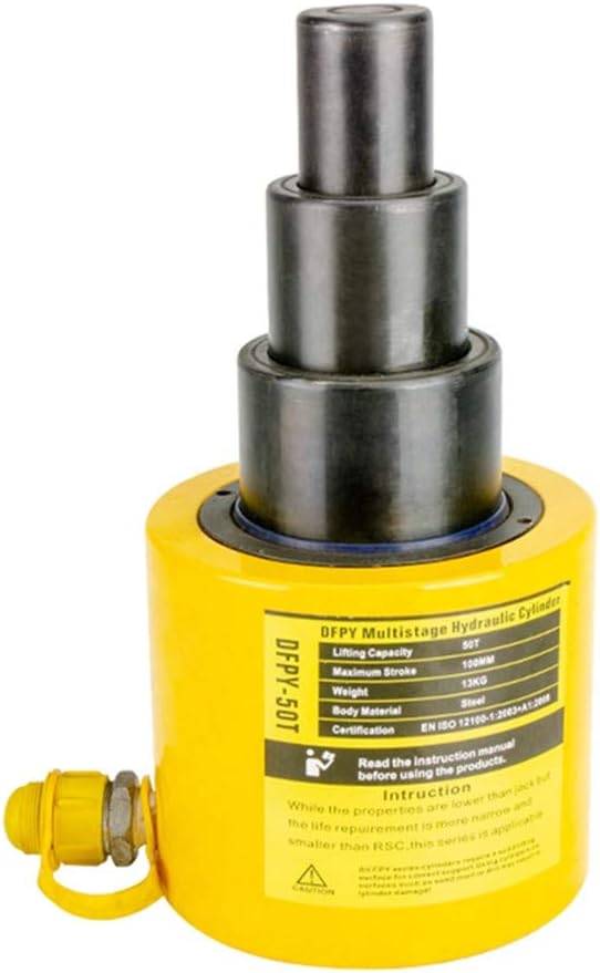 NEWTRY 20 ton Hydraulic Ram Jack Multi-Section Stoke 200mm(8inch) Short Type Protable Hydraulic Cylinder Industrial Lifting Jack, not for Car (20T)