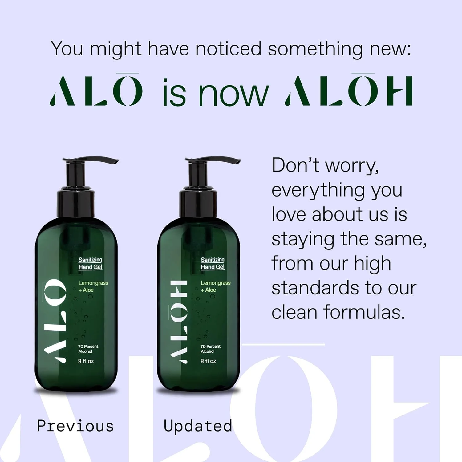 ALŌ Sanitizing Hand Gel 2-pack | Lemongrass + Aloe | 70% Alcohol Hydrating Hand Sanitizer Gel with Essential Oil, for Kids & Adults | 8oz Size Bottle (Set of 2)