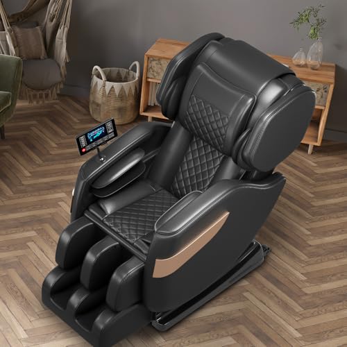 Massage Chair Full Body,Zero Gravity Recliner with Shiatsu Massage, Massage Recliner Chair with Airbags, Foot Massage, LCD Control, Waist Heater, Bluetooth,Suitable for 5.1-5.7Ft Height (Black)
