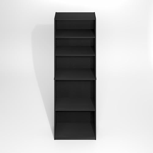 Furinno Gehry 5-Tier Bookcase, Bookshelf with Adjustable Shelves, White