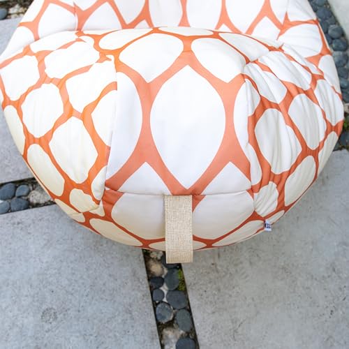 Big Joe Tuffet Weatherproof Bean Bag Chair, Paprika Bella Sunmax, Durable Weather Resistant Fabric, 2.5 feet Teardrop