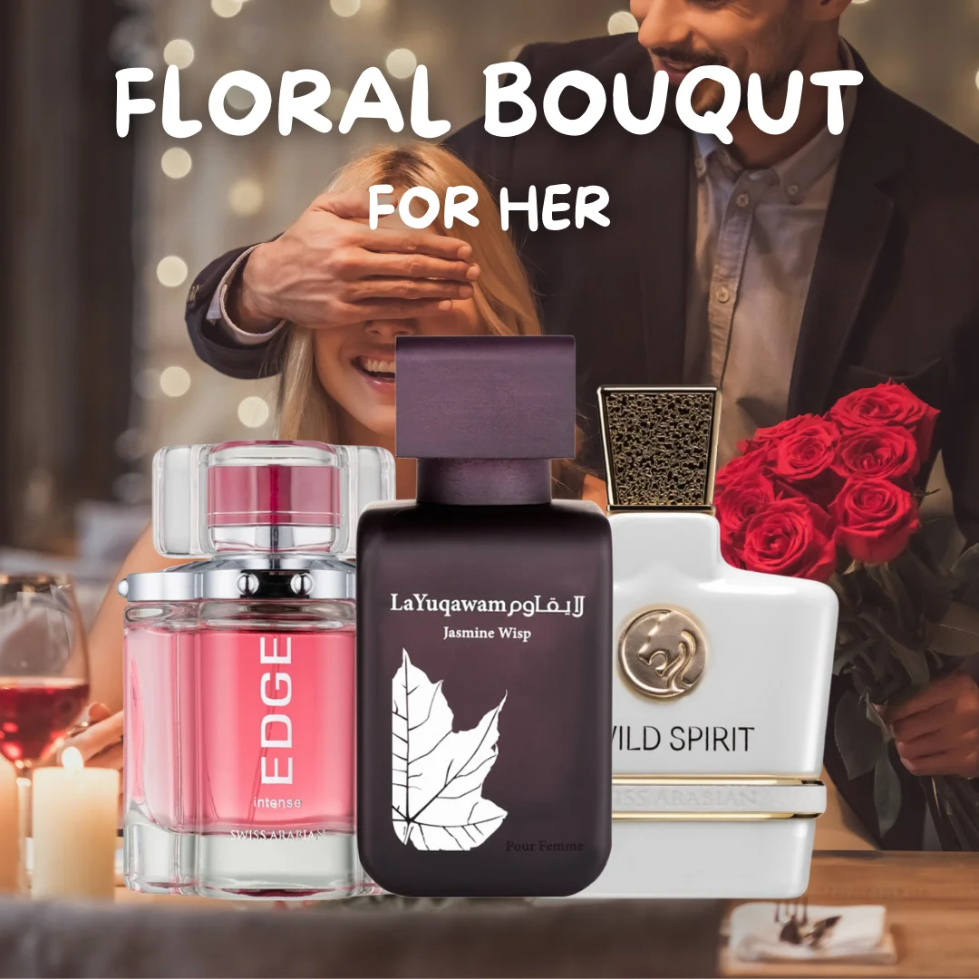 Floral Bouqet for Her - Edge Intense, Jasmine Wisp, Wild Spirit