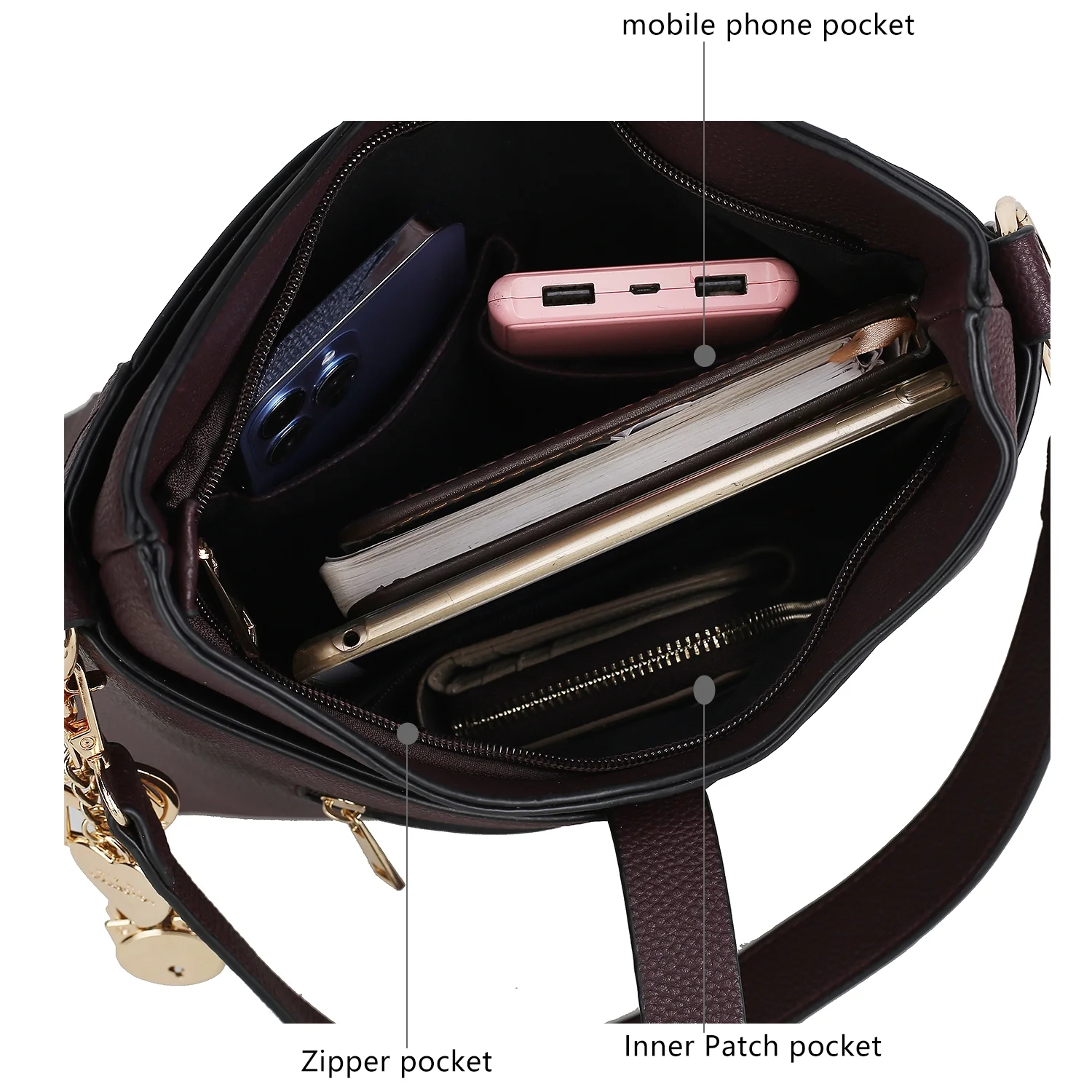 Geneva Vegan Leather Womens Shoulder Handbag by Mia K