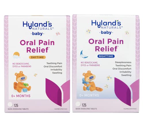 Hyland's Baby Daytime Soothing Tablets with Chamomilla, Natural Relief of Oral Discomfort, Irritability, and Swelling, 125 Count