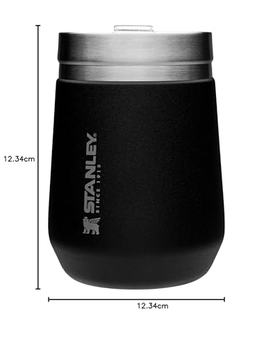 Stanley GO Everyday Wine Tumbler 10 oz | Press Fit Drink Through Lid | Beverage, Coffee, and Cocktail Cup | Insulated Stainless Steel Wine Glass | BPA-Free | Ash