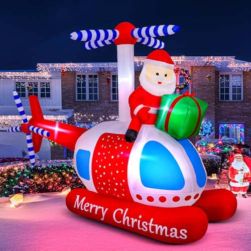 14 FT Christmas Inflatables Santa Claus Outdoor Decoration, Giant Santa Inflatable with Gift Bag, Blow Up Yard Decor with Built-in LED Lights for Xmas Lawn Garden Home Holiday Party