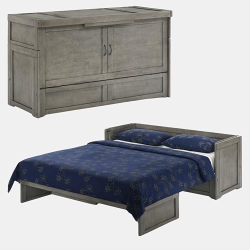 NIGHT & DAY Furniture Murphy Cube Cabinet Bed (White, Queen)