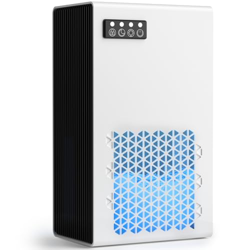 Dehumidifiers for Home, 99oz Water Tank Dehumidifier for Bedroom Basement Bathroom RV with Auto Shut Off, Drain Hose, Sleep Mode, (White)