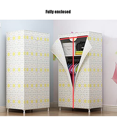 Locker Wardrobe Free Assembly Fabric Storage Box Fully Enclosed Oxford Cloth Reinforced Wardrobe Washable High Foot Design Thickened Steel Pipe Dorm Room Rental Room (Color : A, Size : 70X45X150cm)