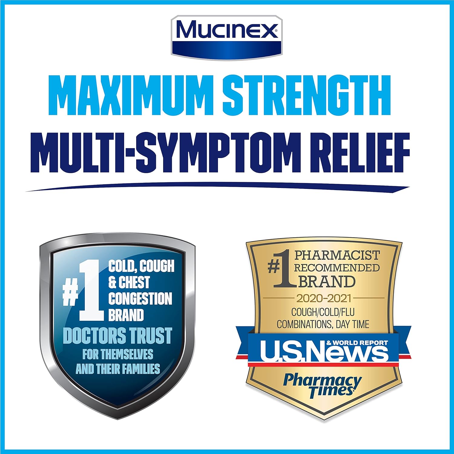 Maximum Strength Mucinex Sinus-Max Pressure, Pain & Cough & Nightshift Sinus Caplets, Fast Release, Powerful Multi-Symptom Relief, 20 caplets (12 Day time + 8 Night time)